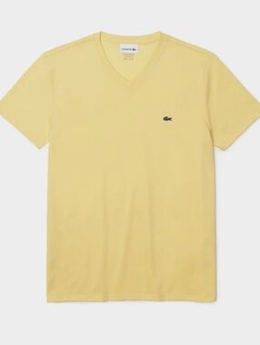 Lacoste MENS V-Neck Knit Top in Yellow
